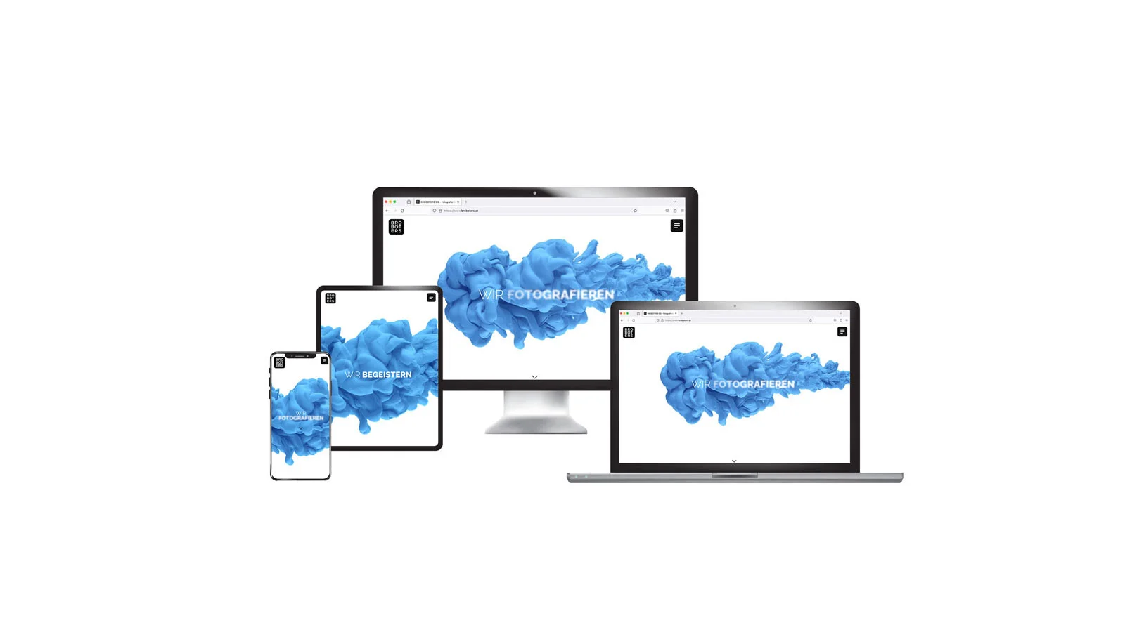 Broboters Website auf Responvie Screens